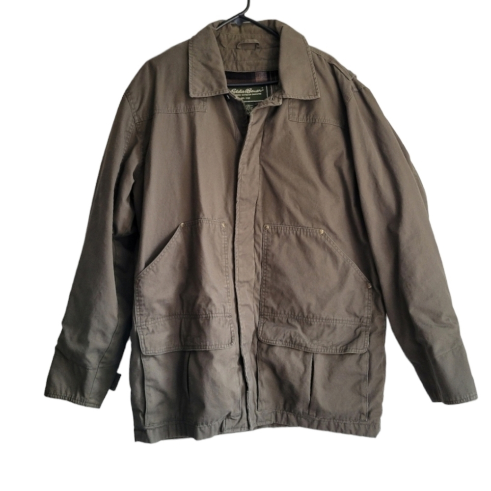 Eddie Bauer Plaid Lined Corduroy Chore Jacket Size L